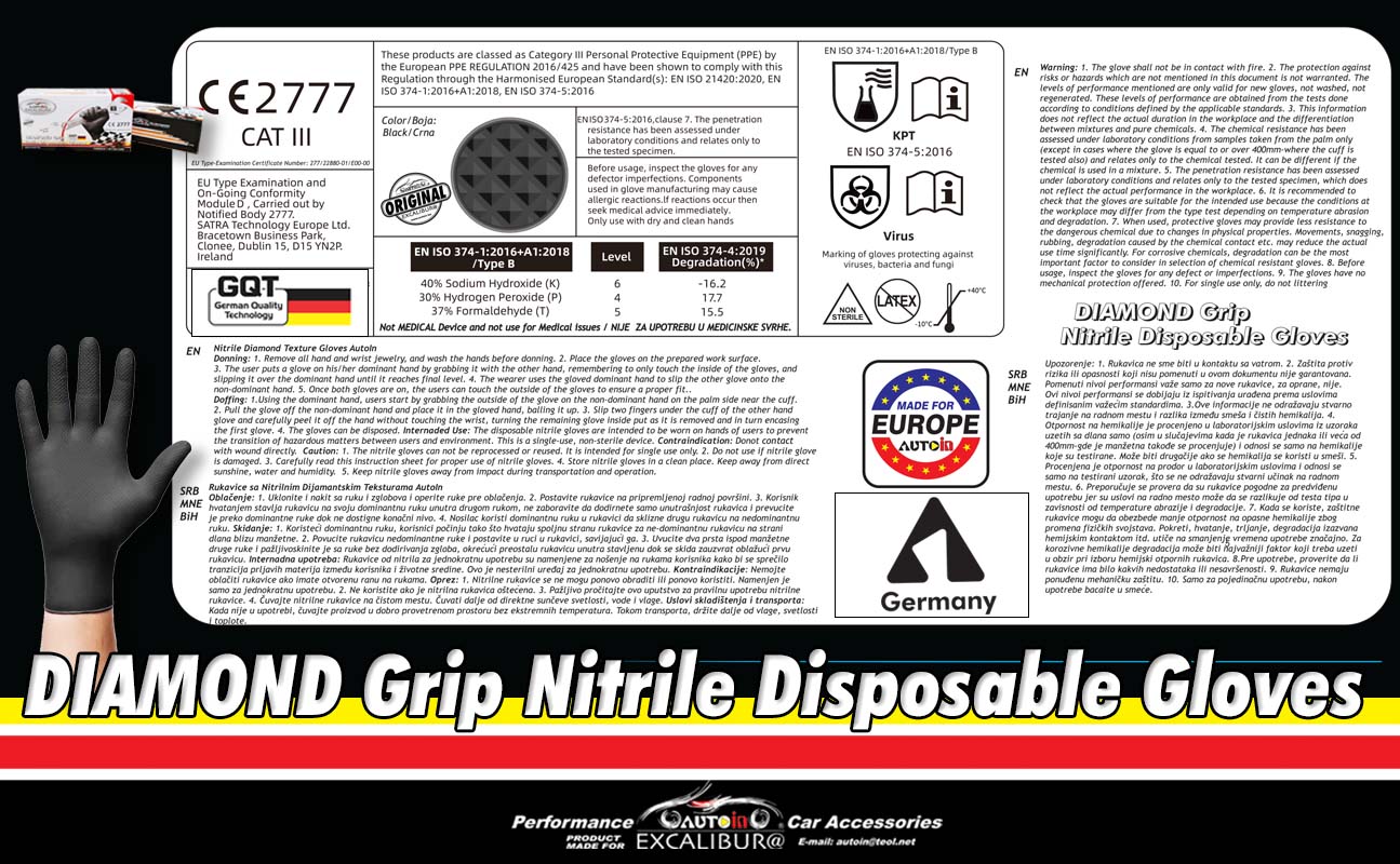 Nitril Rukavice sa Dijamantskom Teksturom 50/1 hrapave