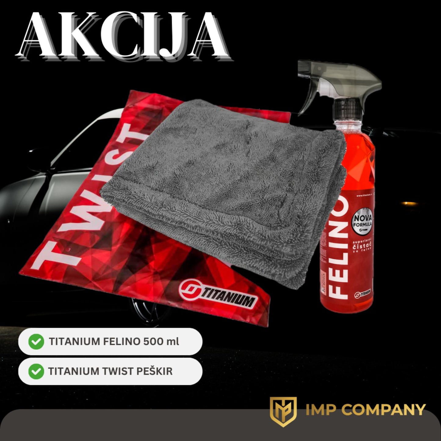 TITANIUM TWIST PEŠKIR + TITANIUM FELINO 500 ml