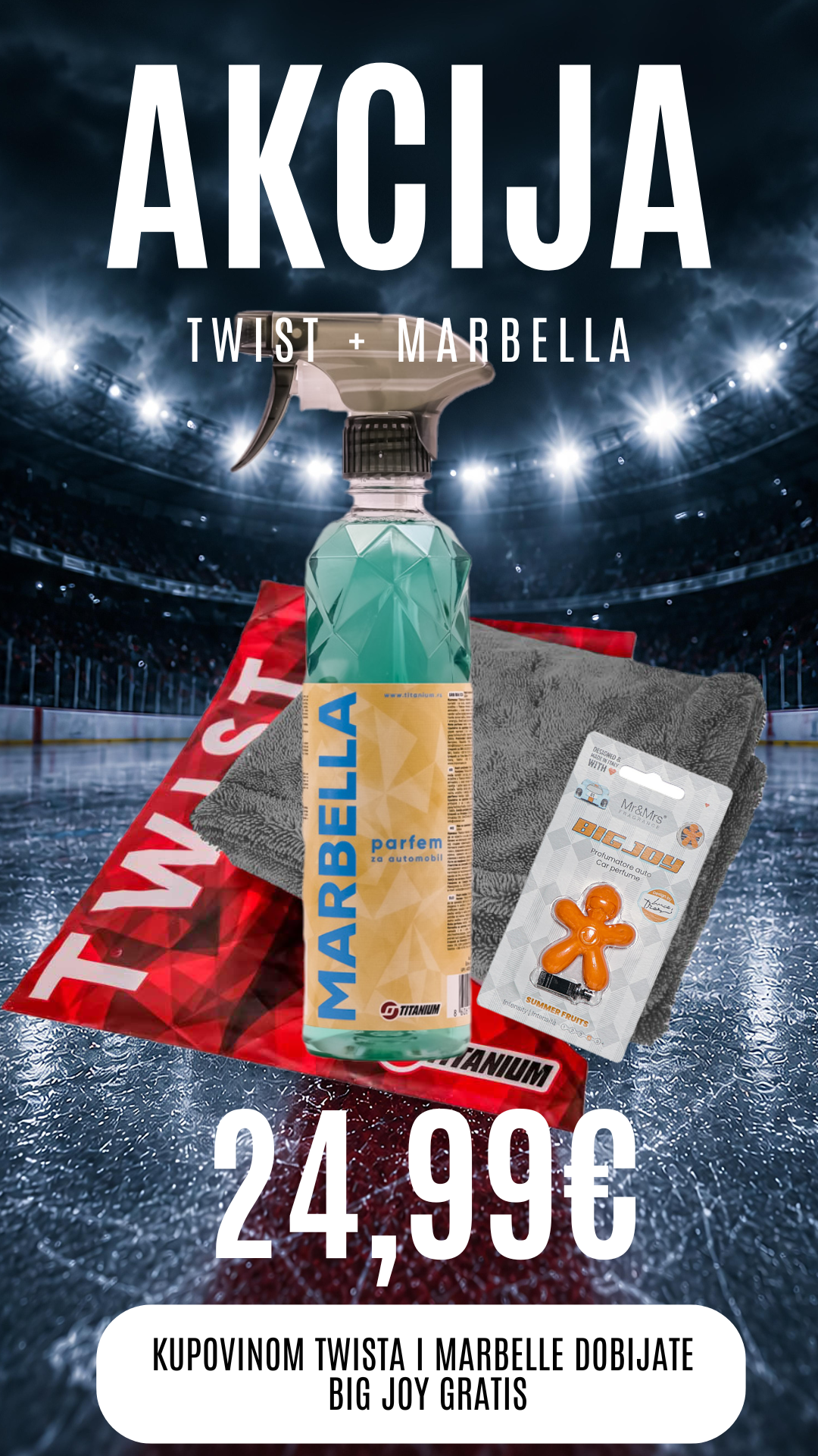 Kombo Twist peškir+Marbella 500 ml gratis Big Joy