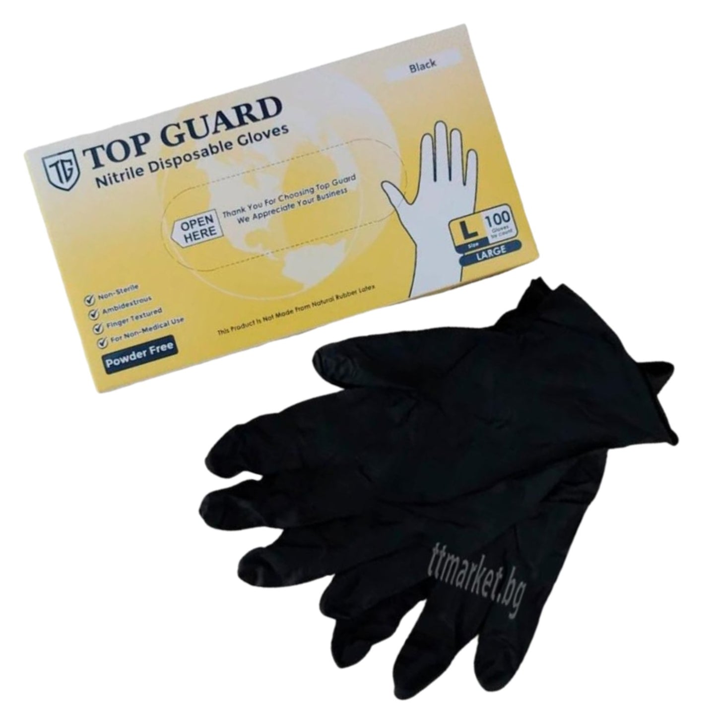 Nitrilne rukavice 100/1 crne Top Guard