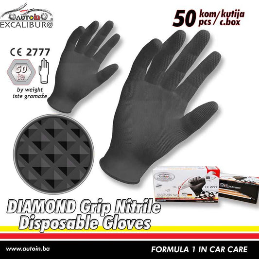 Nitril Rukavice sa Dijamantskom Teksturom 50/1 hrapave