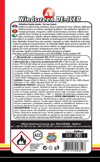 Odleđivač Stakla 450ml 8054