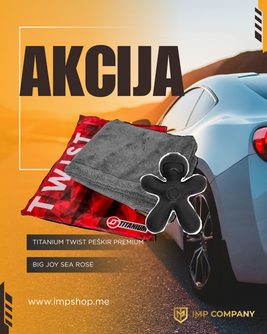 TITANIUM TWIST PEŠKIR ZA AUTOMOBIL + BIG JOY SEA ROSE